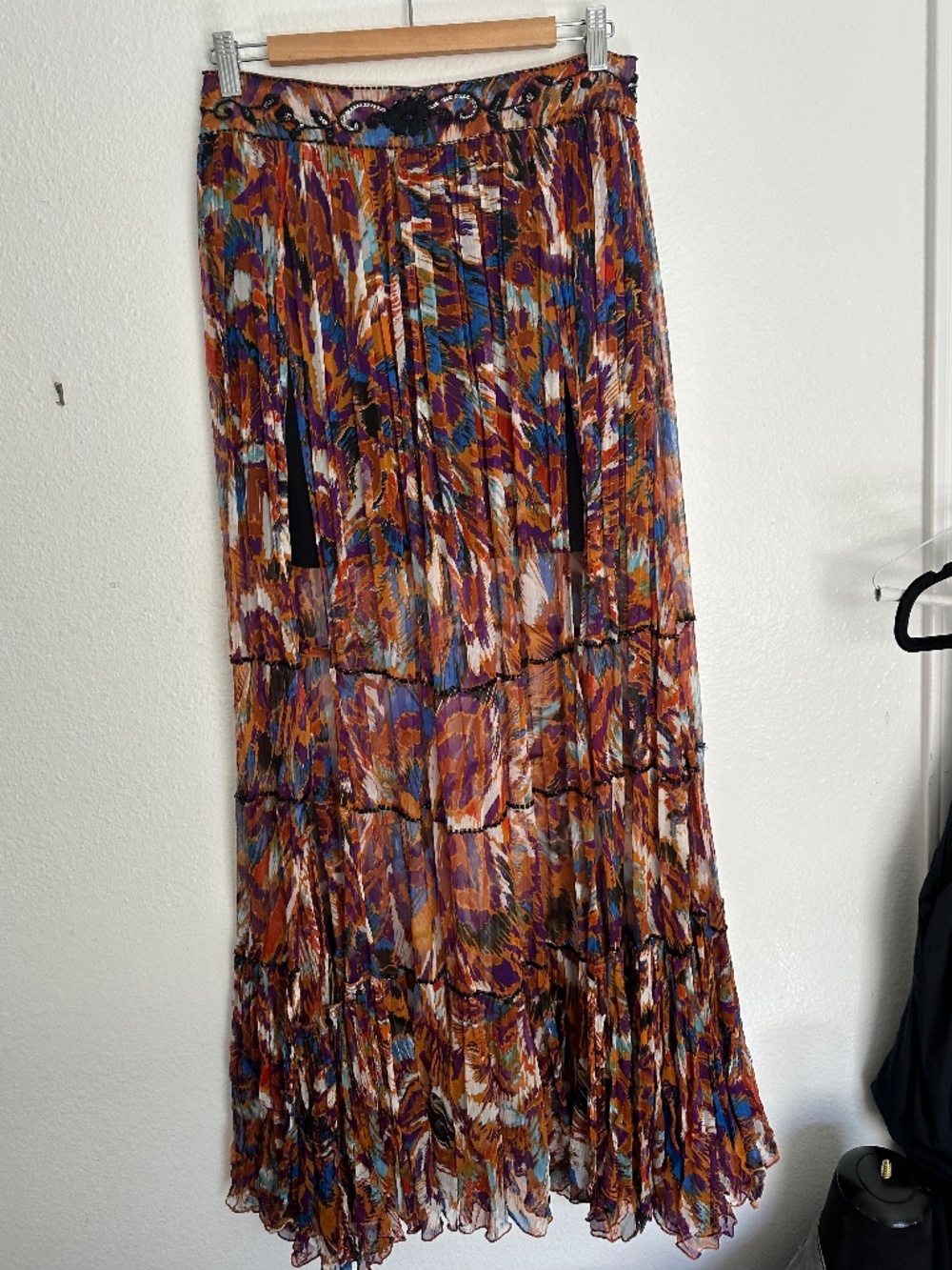 Free People Beaded Chiffon maxi skirt. Like new
